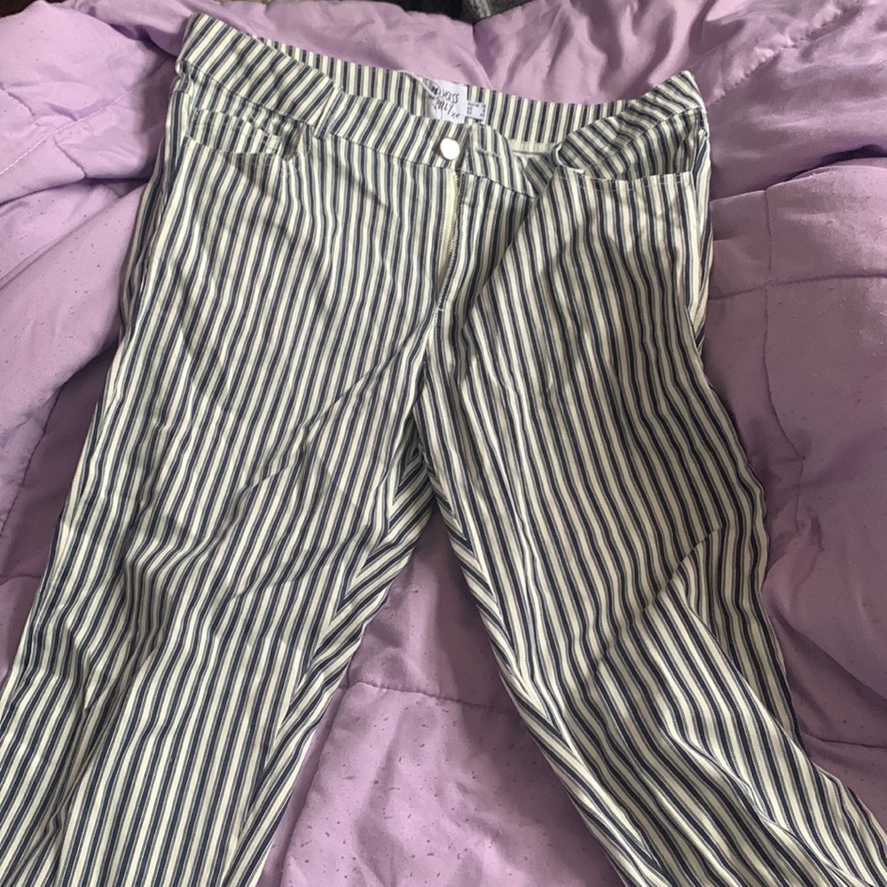blue stripped pants